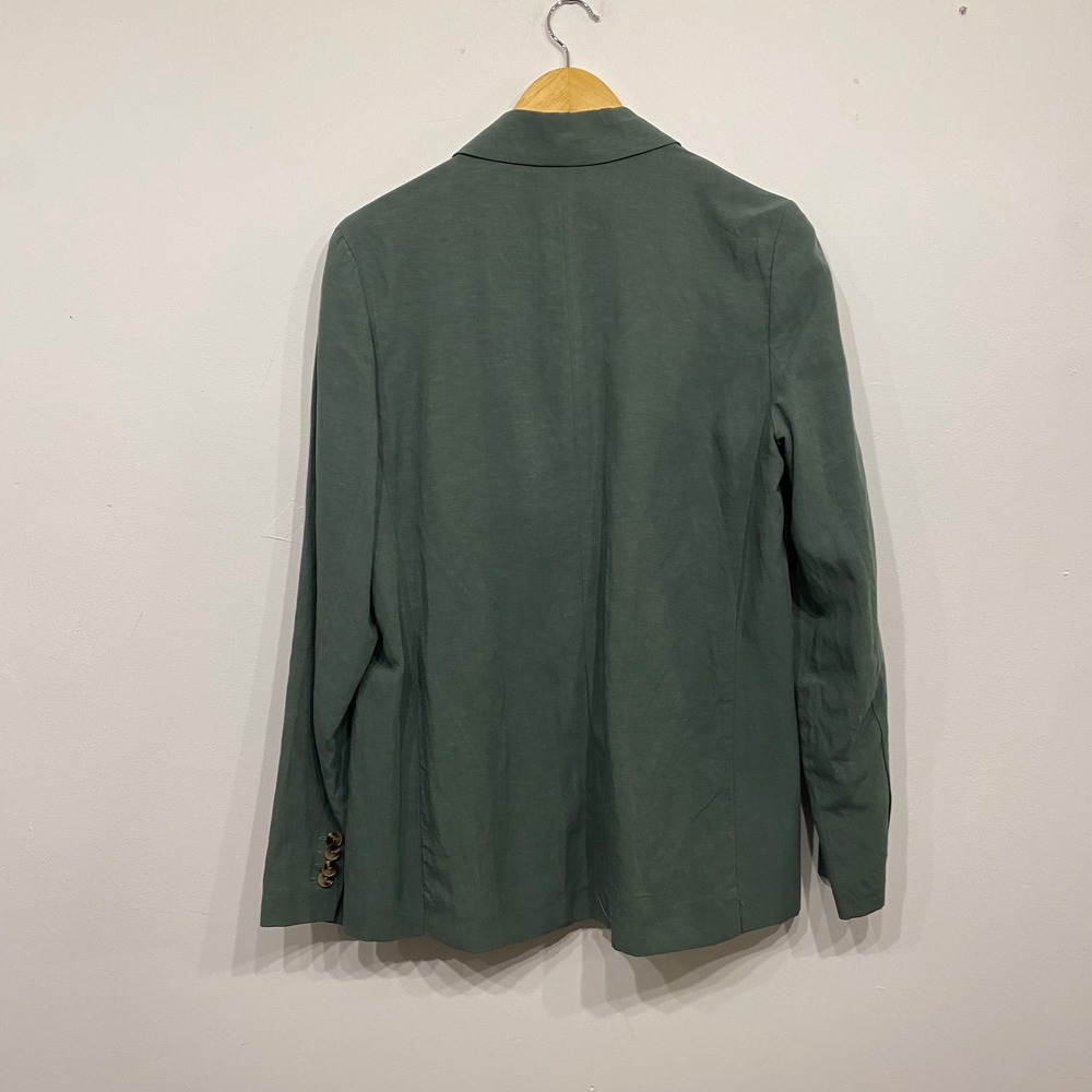 Frank And Oak Womens Sage Green Tencel Linen Blend Blazer Jacket Size Medium - Picture 5 of 5